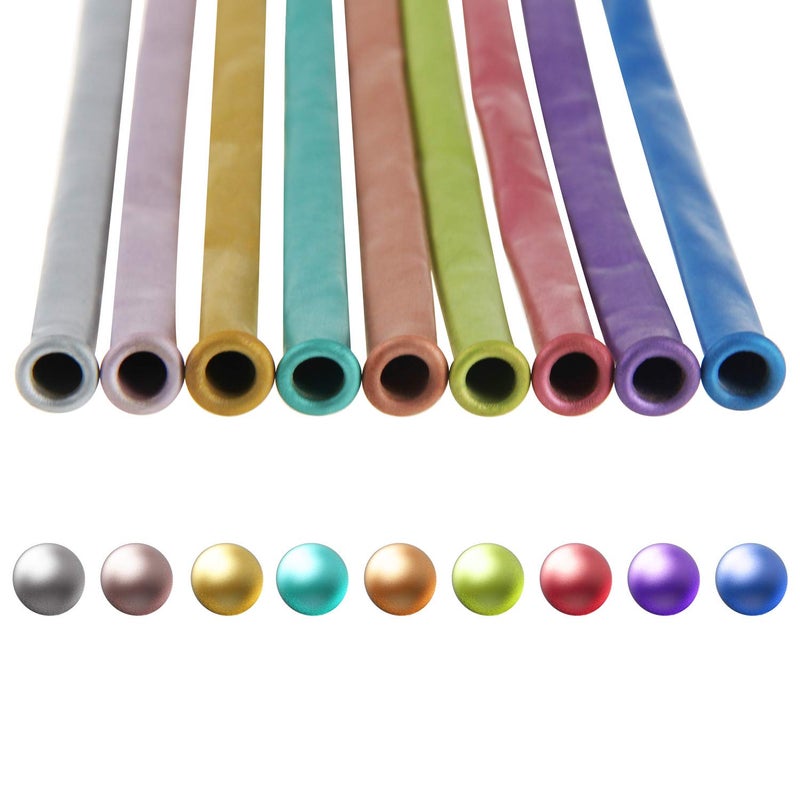 RFAdapter Balloons for Animal Making - 100PCS Long Twisting Balloons Kit with Pump, Eye Stickers, Metallic & Chrome Mixed Color for Birthday Festival - Image 4